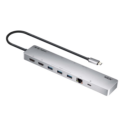 Aten  2 3840 x 2160 pixel USB C Docking Station USB 3.2 Gen 1 Portswith HDMI - 11 xUSB ports