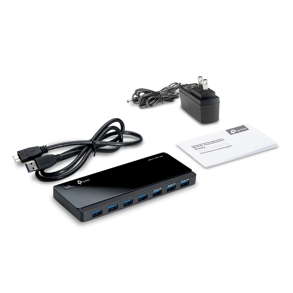 uh700 TP-Link 7 Port USB 1.1, USB 2.0, USB 3.0 USB 3.0 Hub, 12V/2A Power Adapter Powered 0.7 in 2.6in