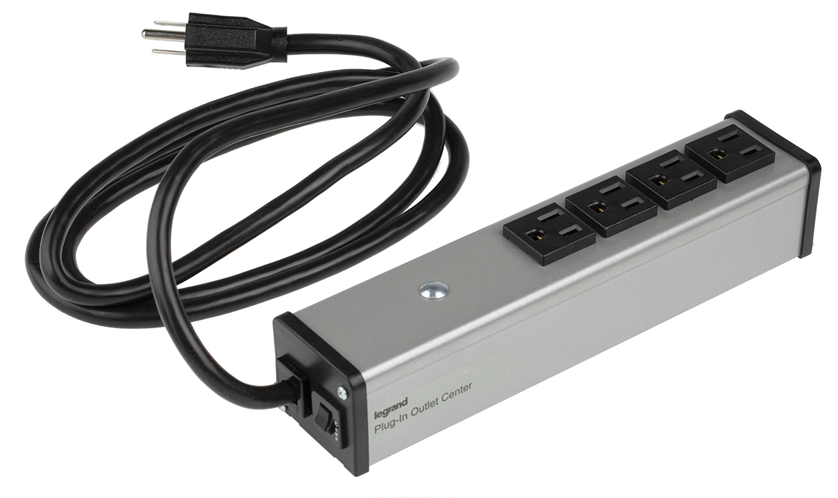 ul101bc Wiremold 1.8 m 10 Socket NEMA 5-15R Extension Lead, 120V