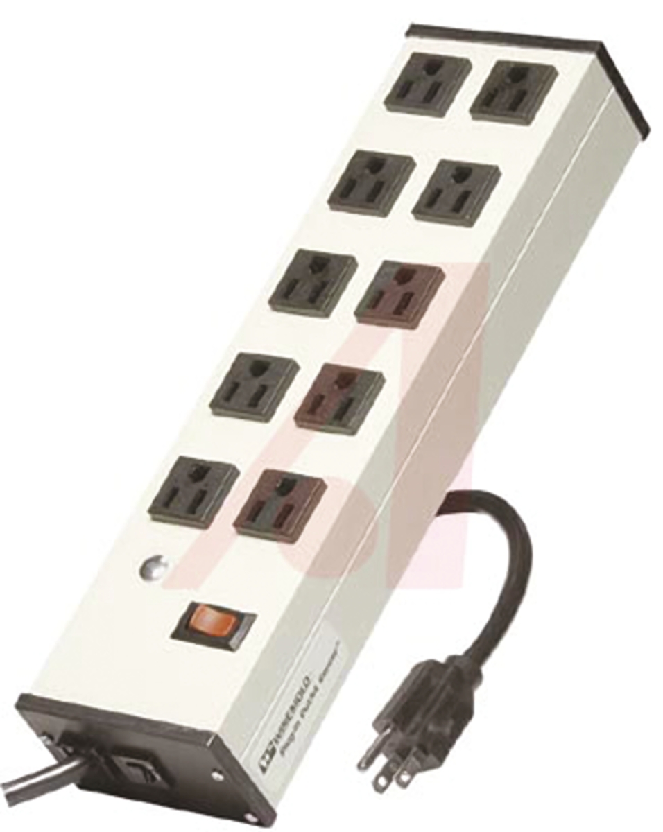 Wiremold 10 Socket Receptacle, Outlet Extension Lead, 120V