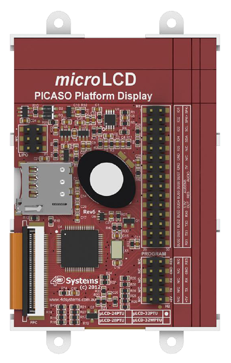ulcd-32ptu 4D Systems uLCD-32PTU LCD Colour Display Touch Screen, 81.28 mm, 240 x 320 pixel