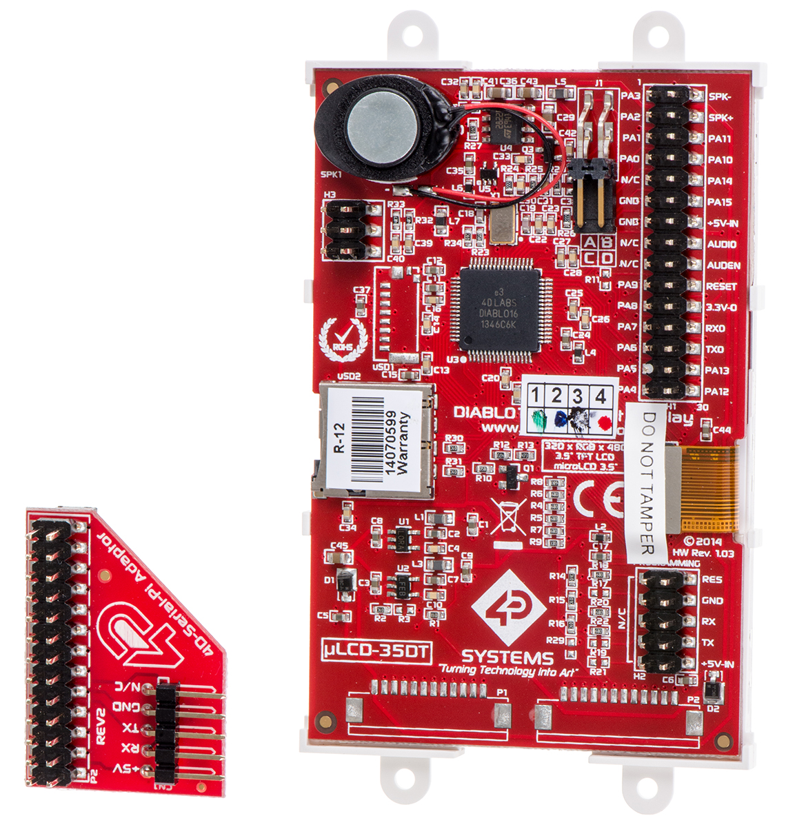 ulcd-35dt-pi 4D Systems Diablo16 with 3.5 in Resistive Touch Screen