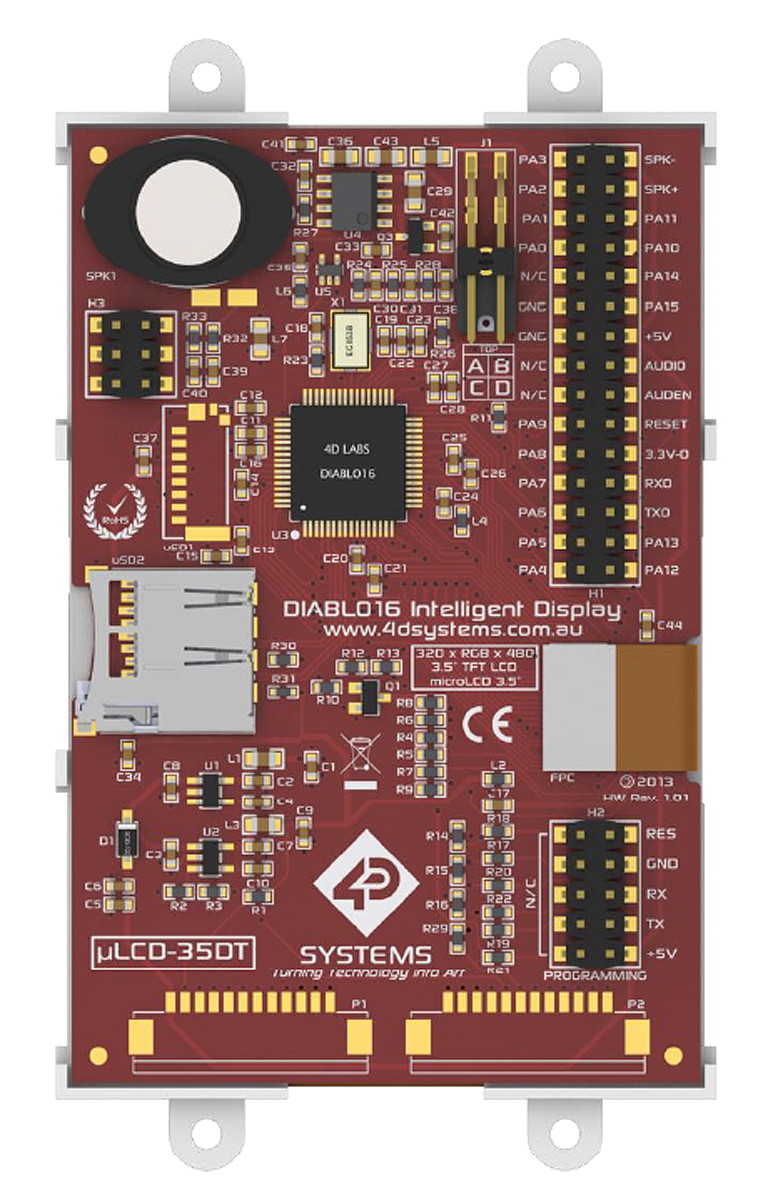 4D Systems uLCD-35DT LCD Colour Display Touch Screen, 88.9 mm, 480 x 320 pixel