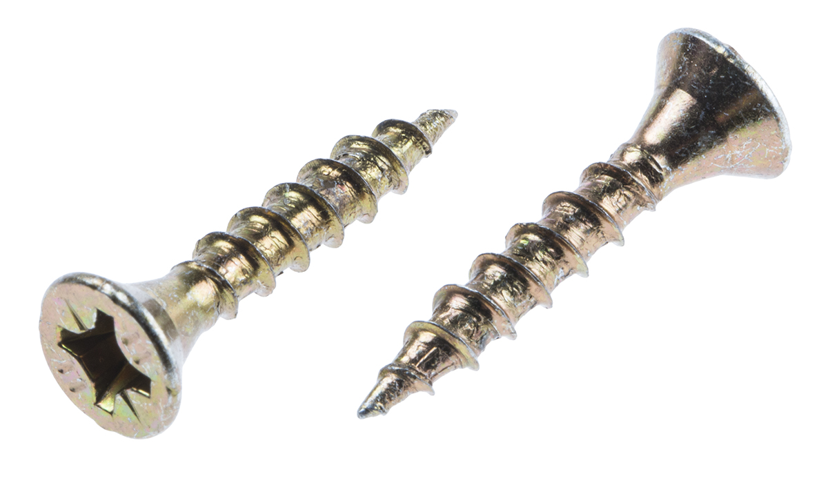 ULTI-MATE Pozisquare Countersunk Steel Wood Screw, Passivated Zinc Plated, Metric Thread 25 mm Length
