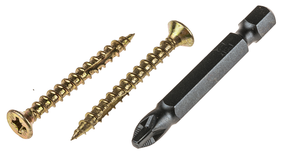 ULTI-MATE Pozisquare Countersunk Steel Wood Screw, Passivated Zinc Plated, M4 Thread 40 mm Length