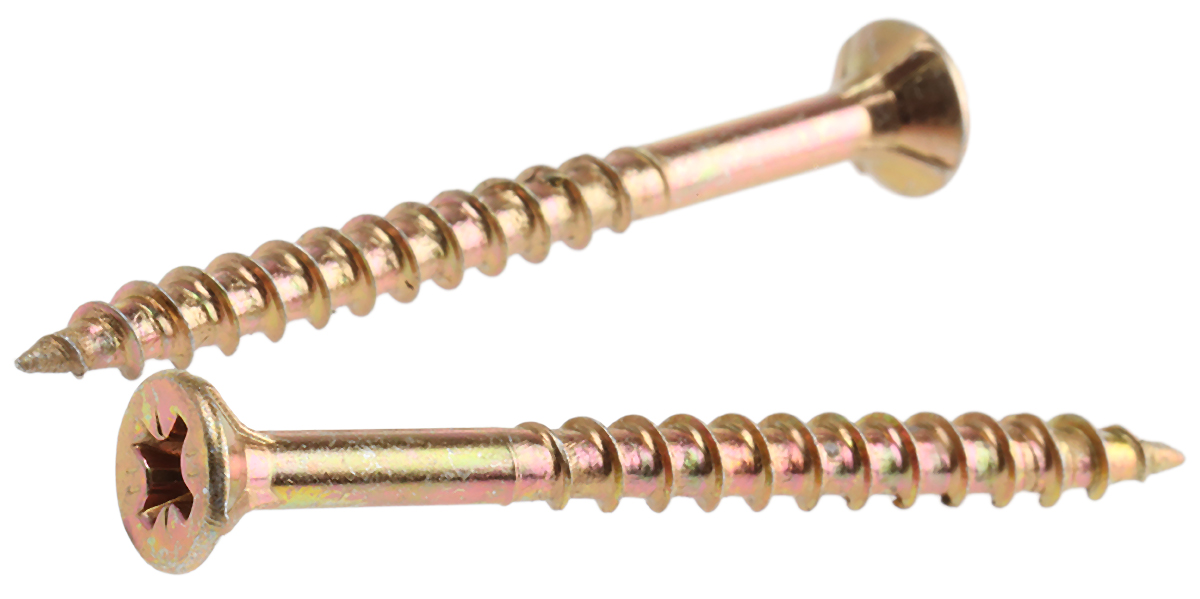ULTI-MATE Pozisquare Countersunk Steel Wood Screw, Passivated Zinc Plated, M4 Thread 50 mm Length