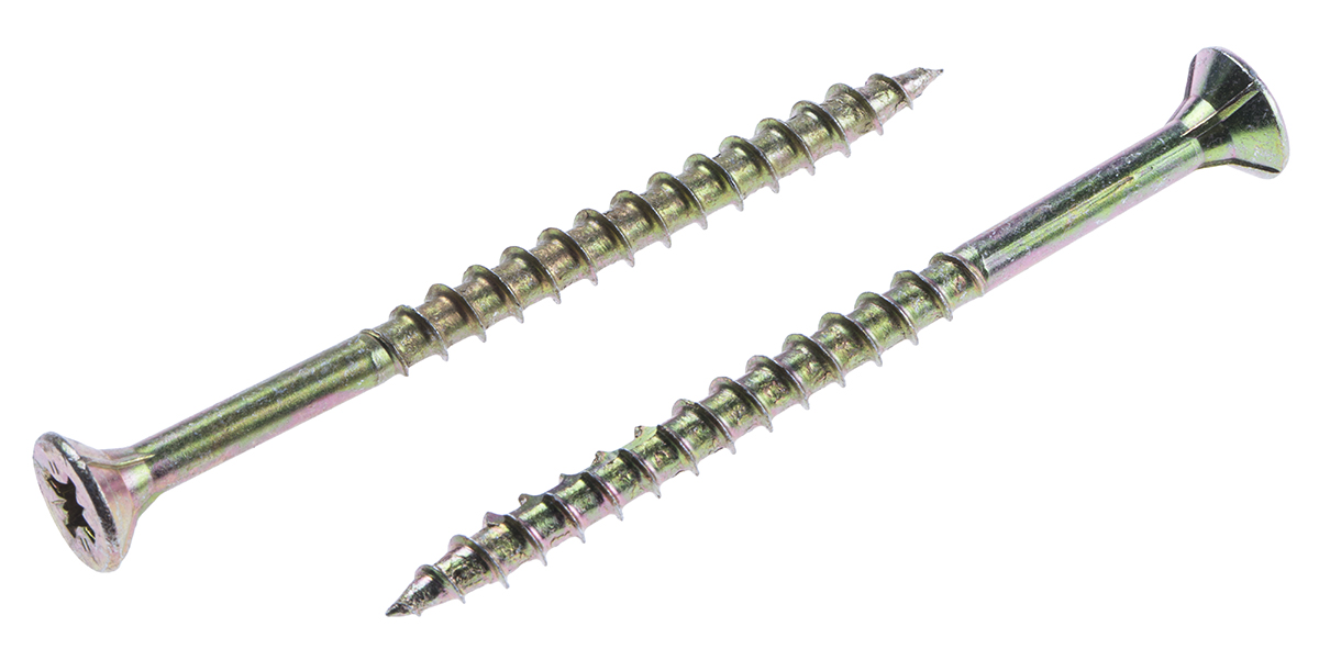 ULTI-MATE Pozisquare Countersunk Steel Wood Screw, Passivated Zinc Plated, M5 Thread 70 mm Length
