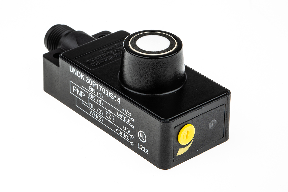 Baumer UNDK 30P1703/S14 Block Ultrasonic Proximity Sensor, M12 x 1 1000 mm 200mA PNP 30V 30 V dc