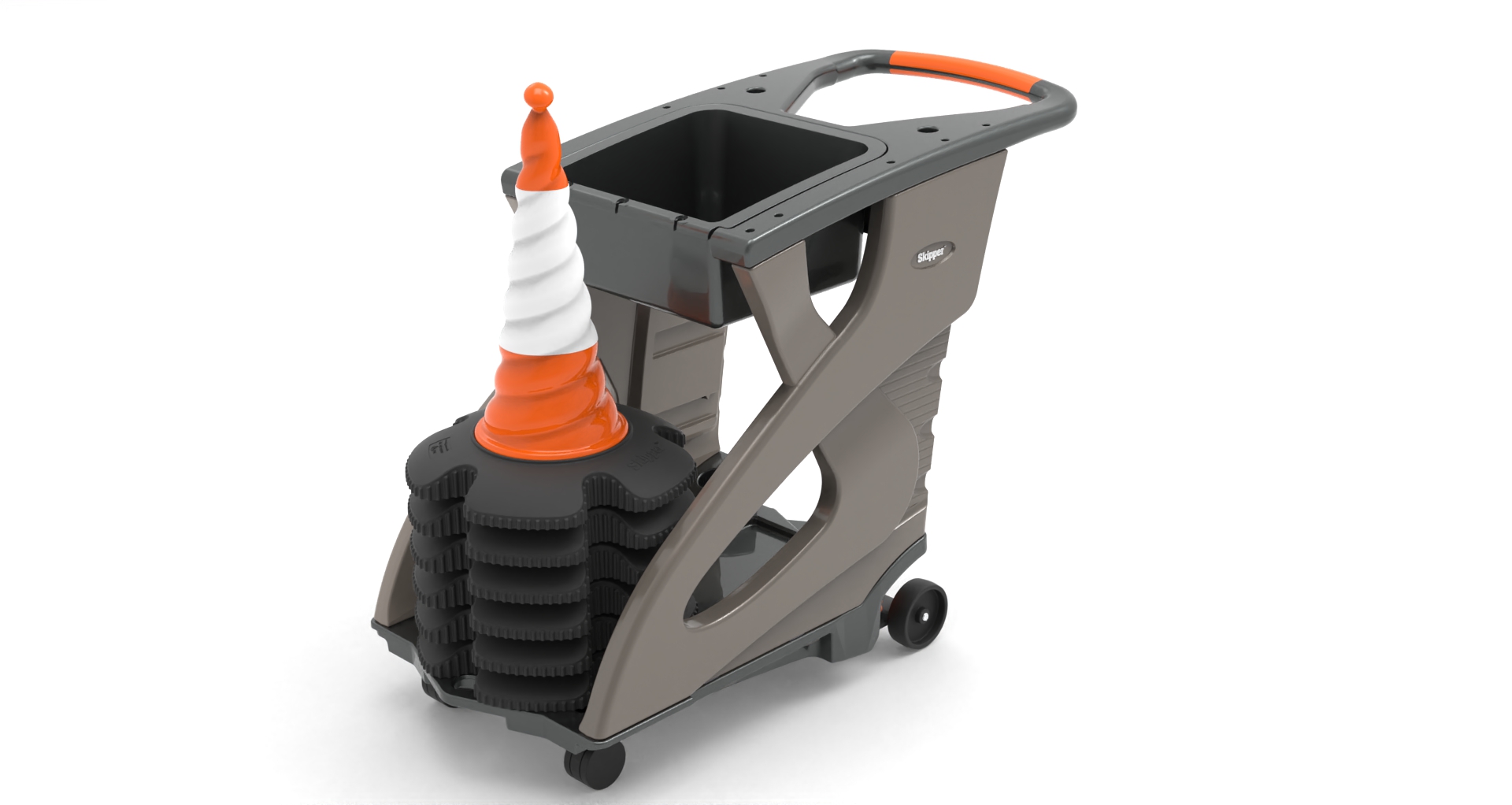 unicart-05-oby Skipper Orange, White Safety Barrier