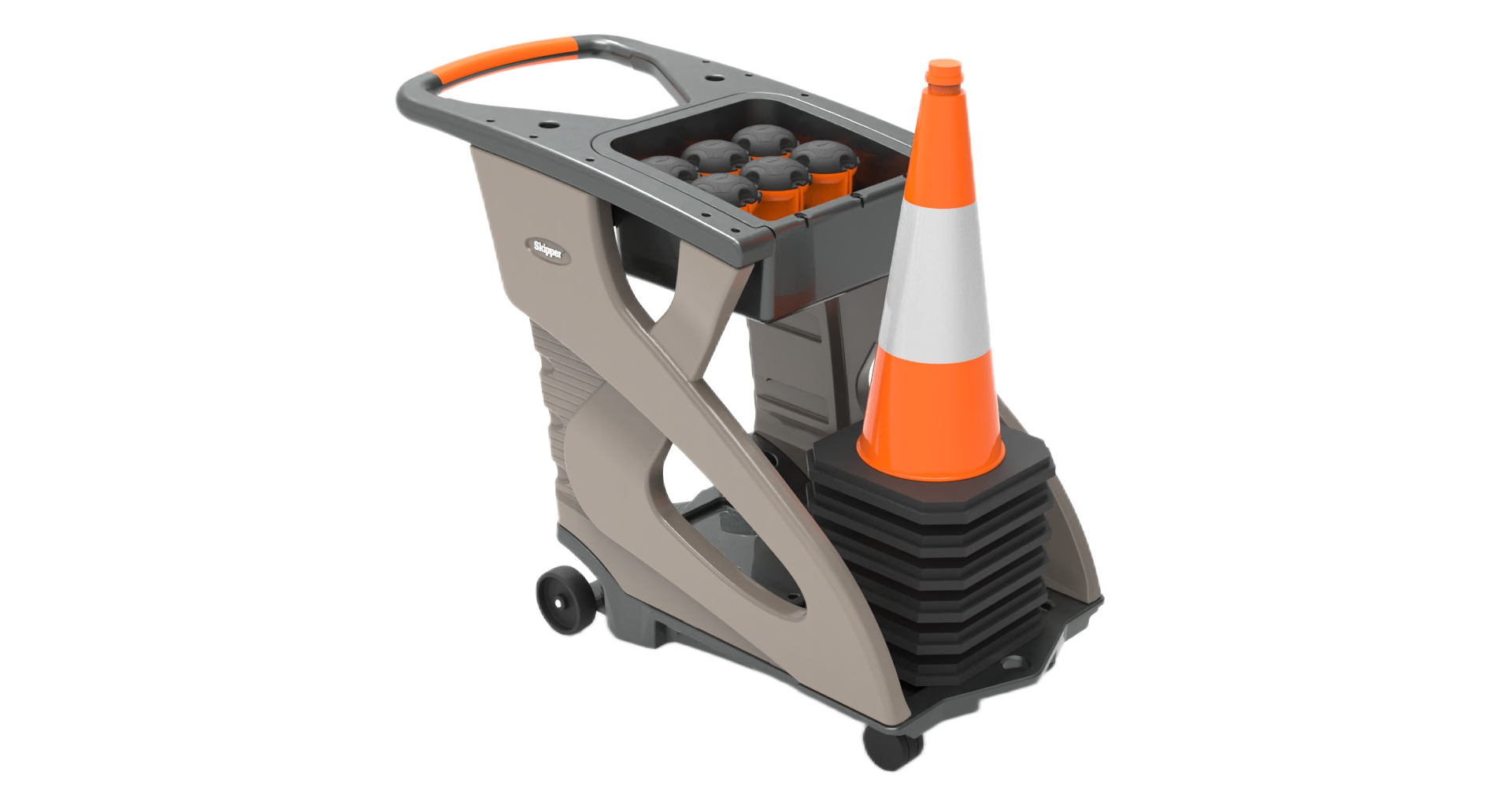 Skipper White, Orange Safety Barrier