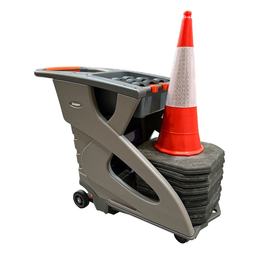 Skipper Orange, White Barrier & Stanchion, Skipper Unicart