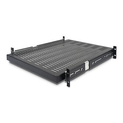 StarTech.com UNI Series Black Shelf, 2 U, 22.7kg Load, 482mm x 762 mm x 744 mm x 510 mm