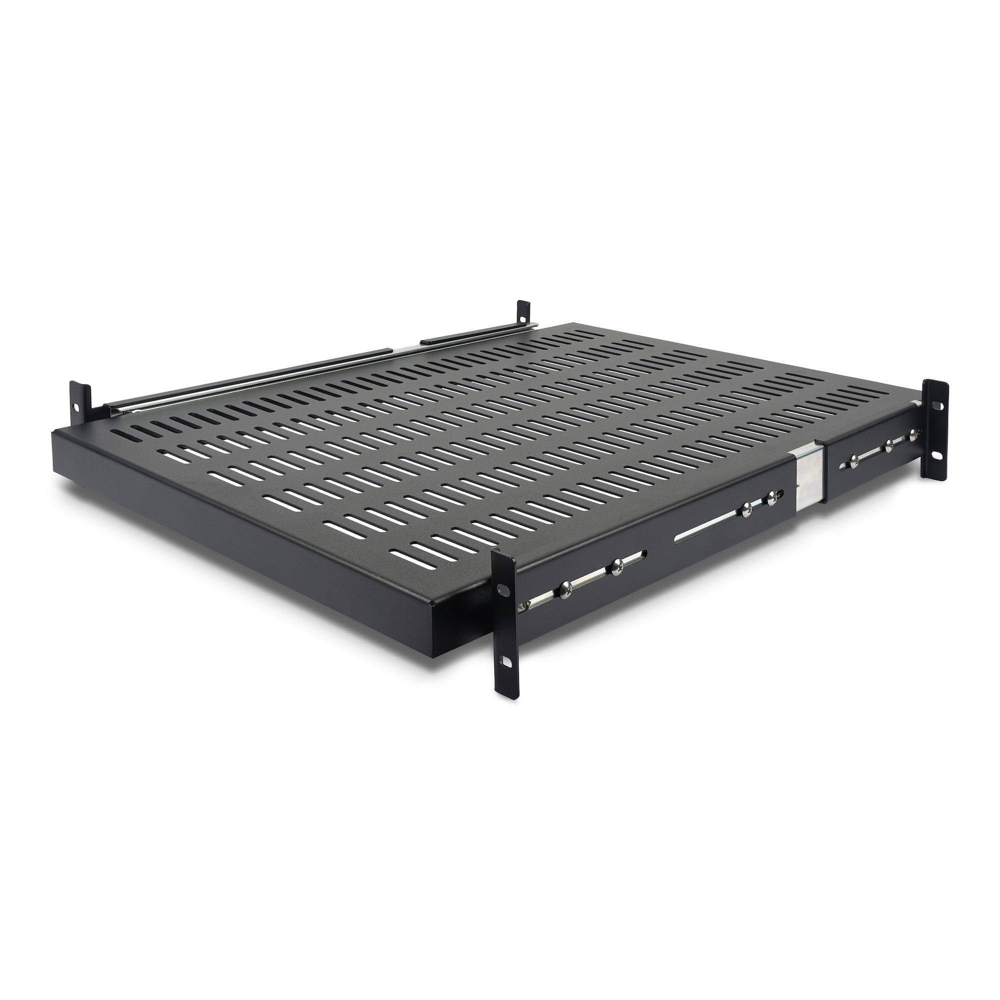 unisldshf19 StarTech.com UNI Series Black Shelf, 2 U, 22.7kg Load, 482mm x 762 mm x 744 mm x 510 mm