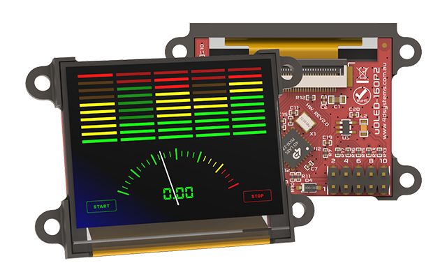 4D Systems 1.7 in Passive Matrix matrix 65 K Display Module Graphical User Interface
