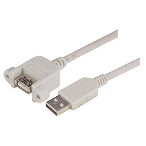 L-Com USB Cable, Male USB to Male, USB 2.0 USB Type A, Light Grey, 800 mm