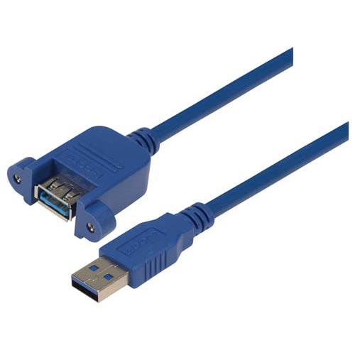 L-Com USB Cable, Male USB to Male, USB 3.0 USB Type A, Blue, 300 mm