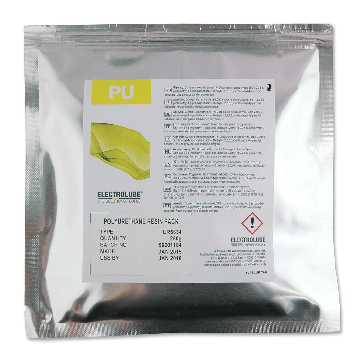 Electrolube UR5634 Clear 250 g Polyurethane Resin Pack
