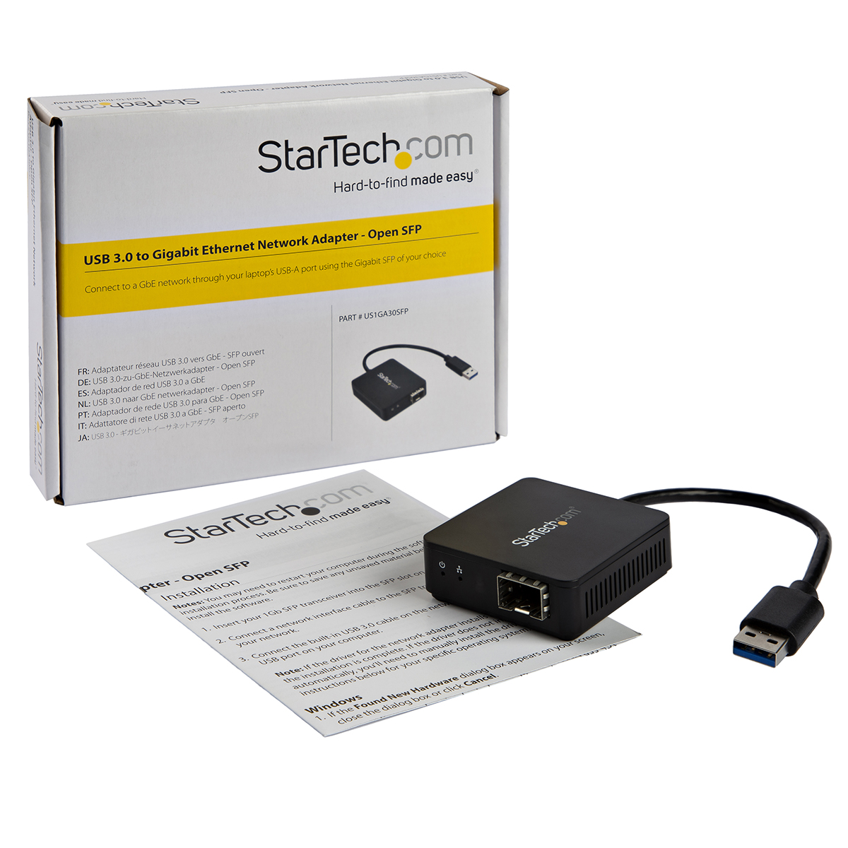 us1ga30sfp StarTech.com USB Ethernet Adapter USB 3.0 4 m Black 1000Mbps Network Speed