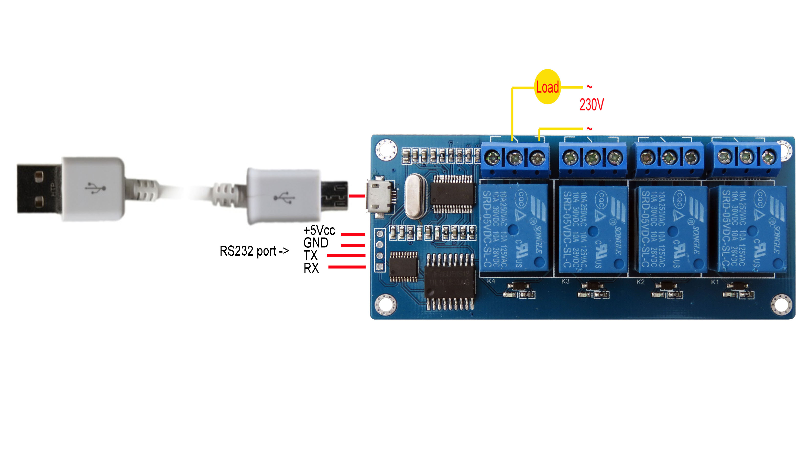 usb-relay04 Seeit USB-RELAY04 Relay for Relay Control Card for TTL, Arduino, Raspberry Pi, PIC, AVR