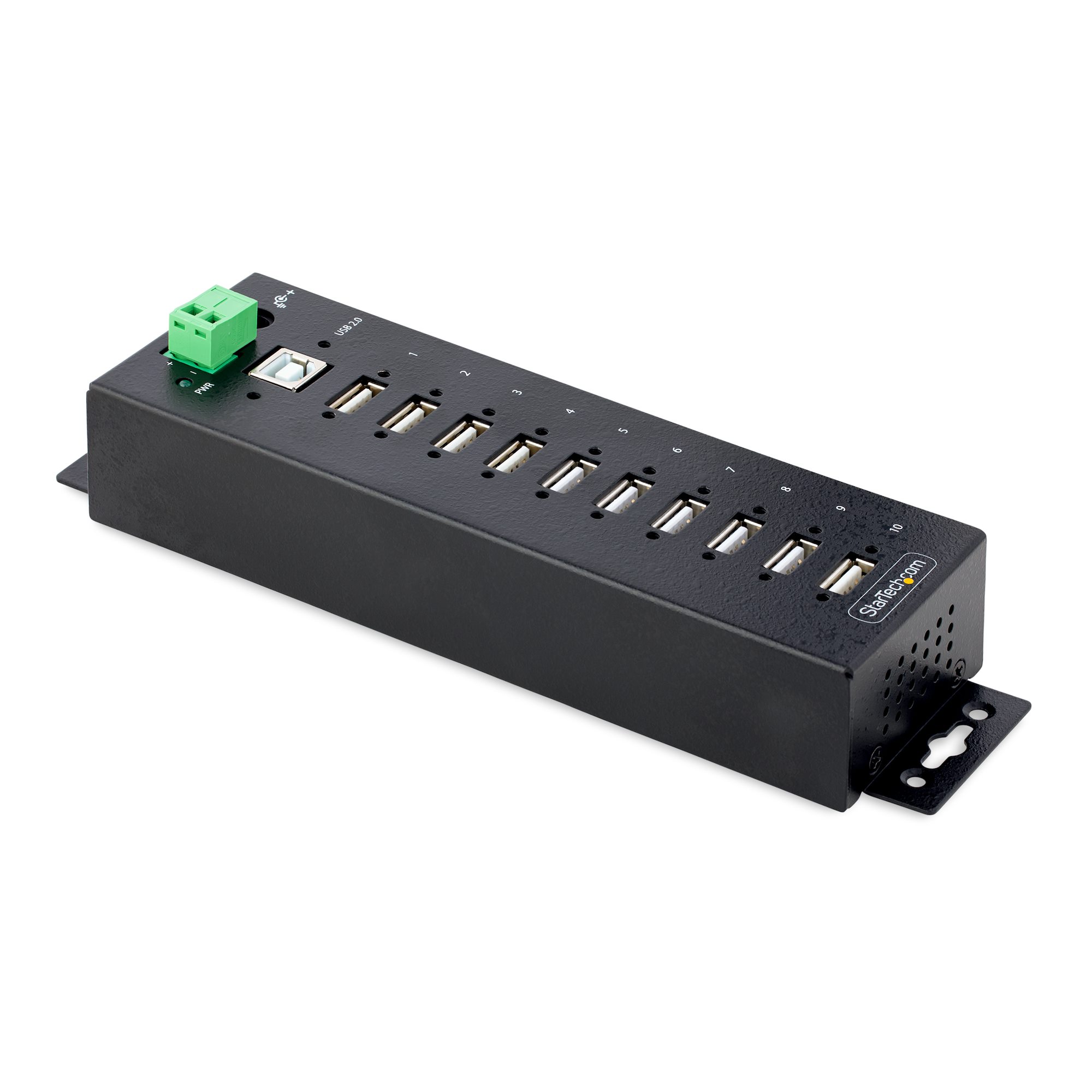 StarTech.com 10 Port USB 2.0 USB 2.0 Hub, Terminal Connector Powered, 198 mm 31 mm 56mm