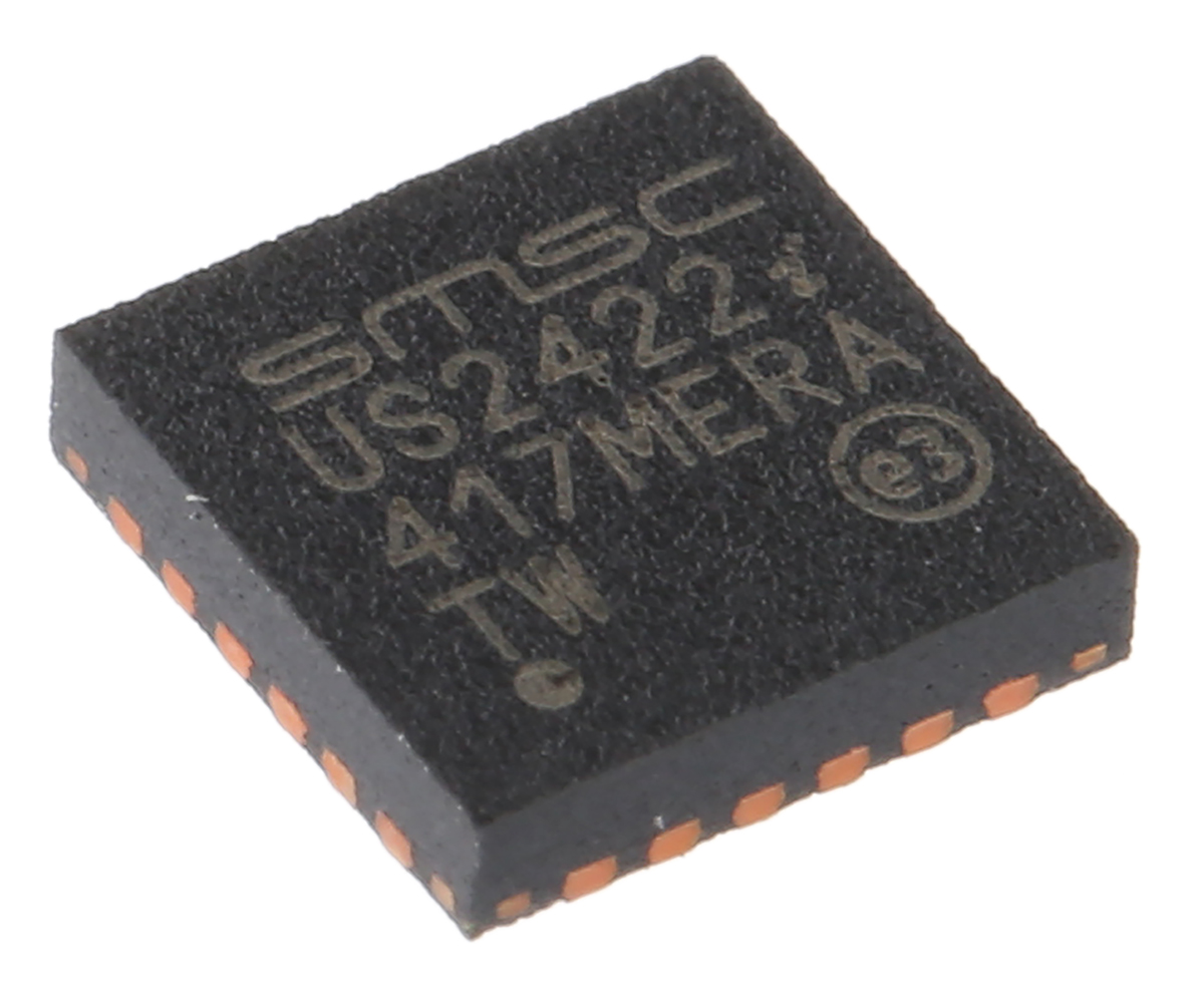 Microchip USB2422-I/MJ, Controller IC, 1-Channel 480 Mbps, 3.6V, USB 2.0, 3 V, 24-Pin SQFN