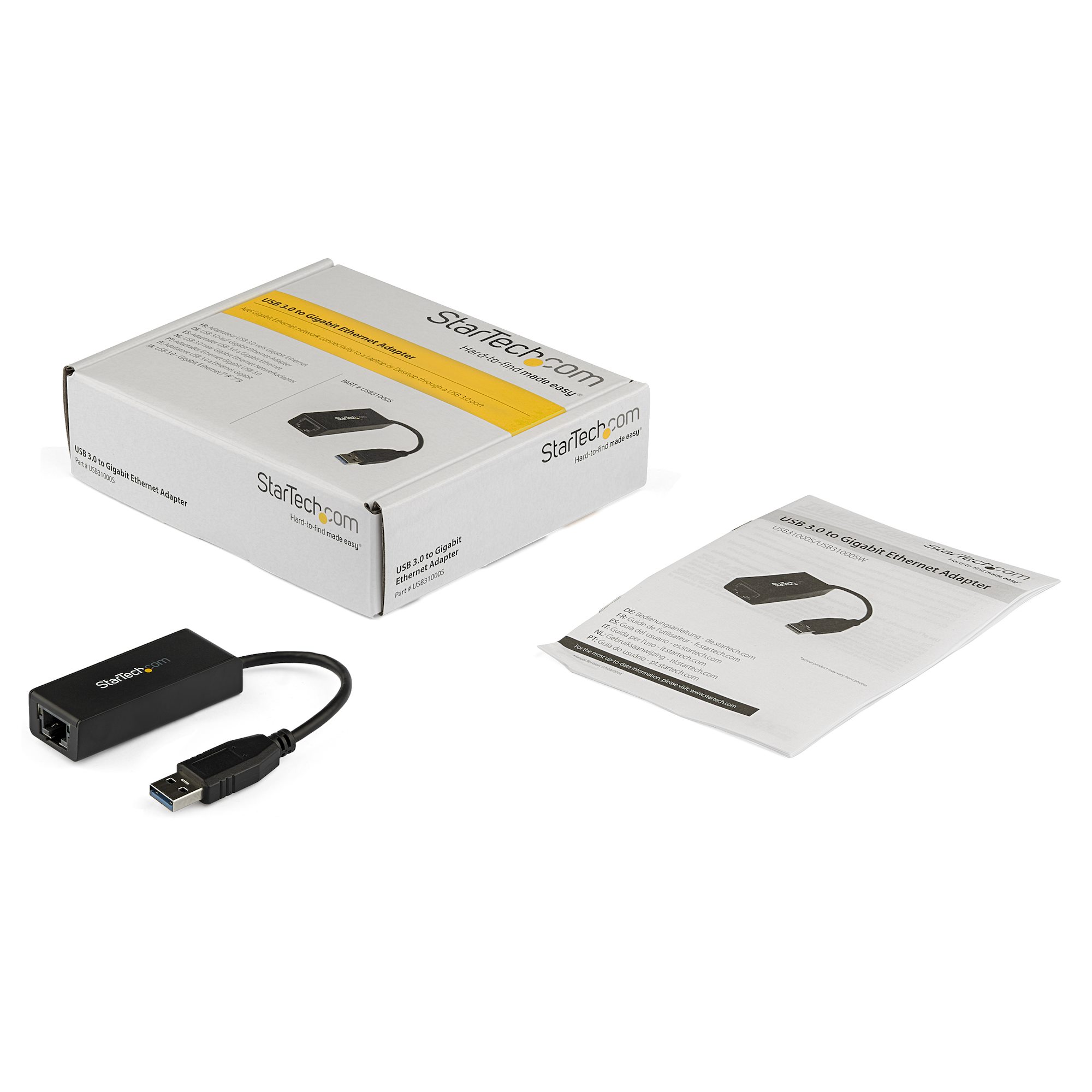 usb31000s StarTech.com USB Ethernet Adapter USB 3.0 135 mm Black 1000Mbps Network Speed