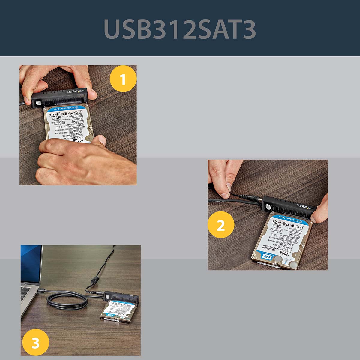 usb312sat3 StarTech.com 2.5 in, 3.5 in USB to SATA Adapter 85 x 15 x 14 mm USB