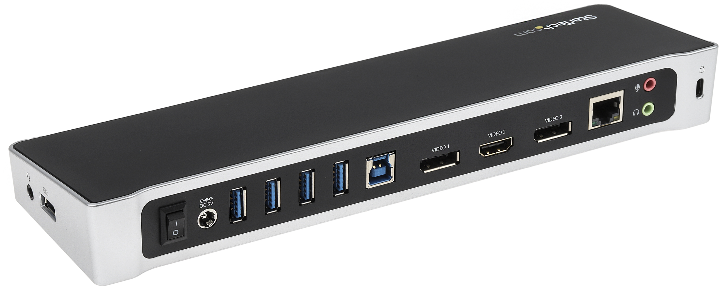 usb3dockh2dp StarTech.com  3 3840 x 2160 pixel USB 3.0 Docking Station USB Type B, USB Type A Portswith HDMI, DisplayPort - 5 xUSB