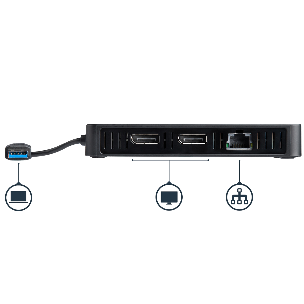 usba2dpgb StarTech.com  2 4096 x 2160 pixel USB 3.0 Docking Station USB Type A Portswith DisplayPort - 0 xUSB ports