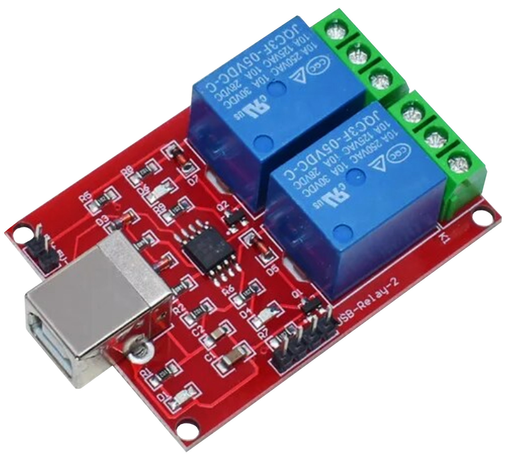 Seeit USBB-RELAY02 Relay Control Card Module for PC or embedded system via USB-B, compatible with Windows (XP-11) and