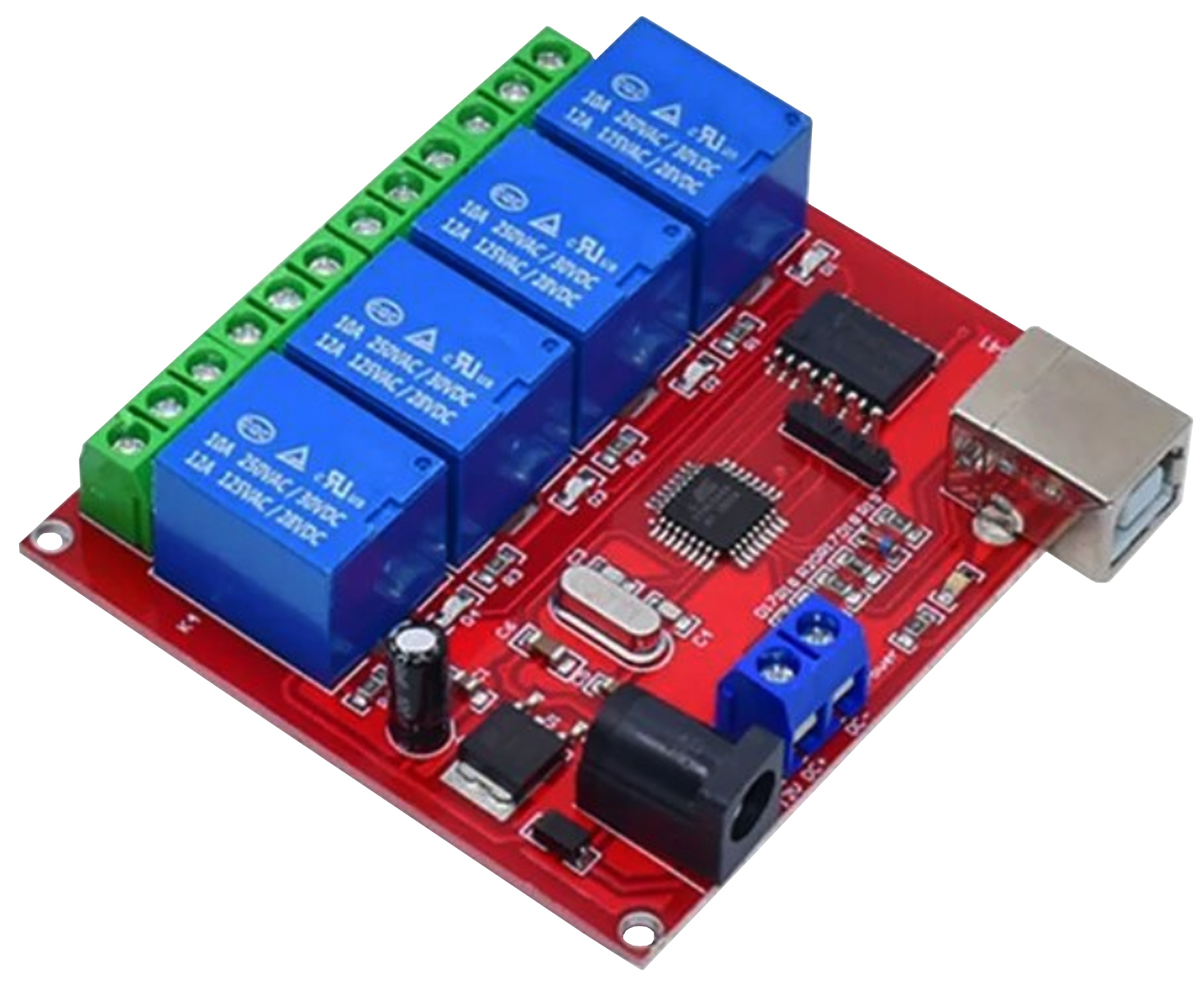 Seeit USBB-RELAY04 Relay Control Card Module for compatible with Windows (XP-11) and Linux, PC or embedded system via