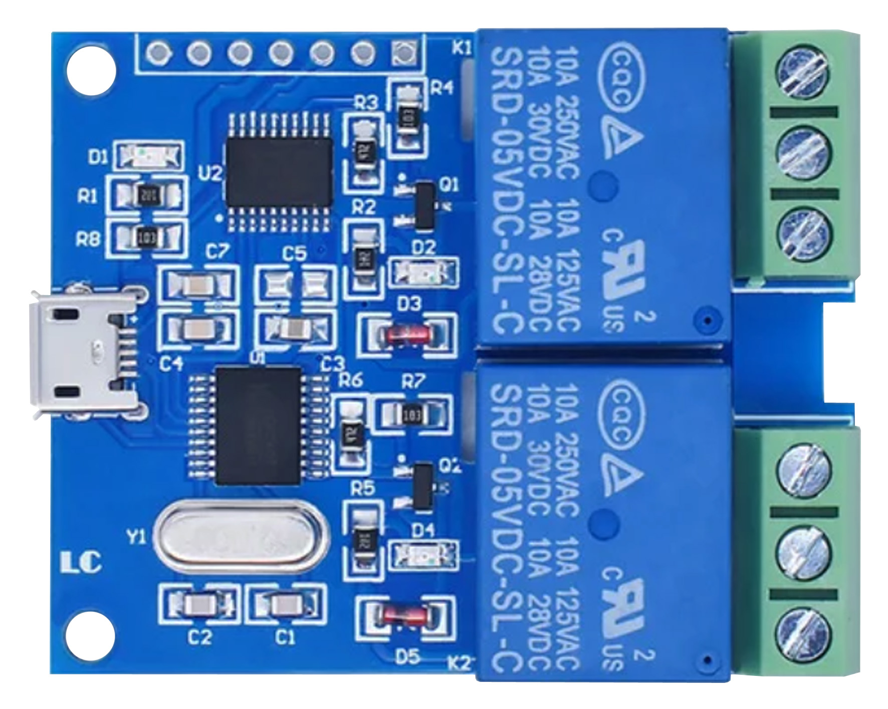 Seeit USBM-RELAY02 Relay Control Card Module for PC or embedded system via USB, supports Windows (XP-11) and Linux