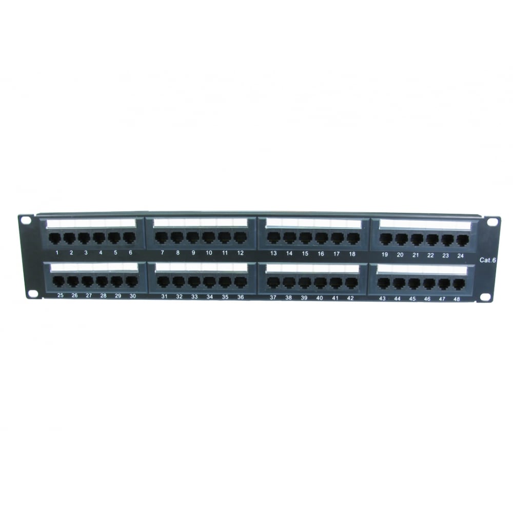 NewLink Cat 6 Series Cat6 48 Port Patch Panel 2 U Black