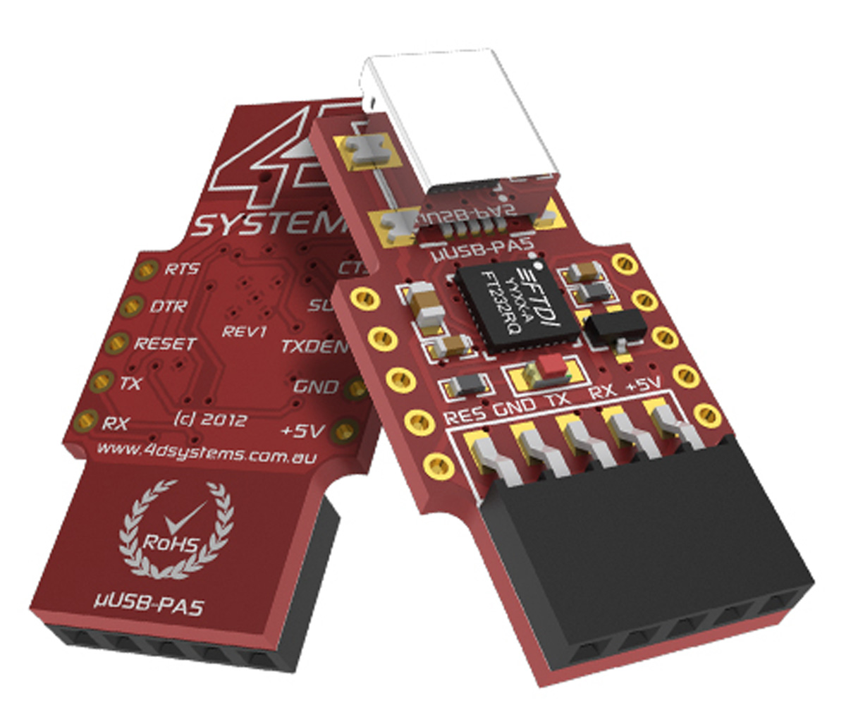 uusb-pa5-ii 4D Systems UUSB-PA5-II microUSB Programming Adapter for use with 4D Systems Modules