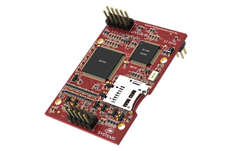 4D Systems uVGA-III Graphics Controller IC 800 x 480 pixel I2C, UART 30-Pin TQFP