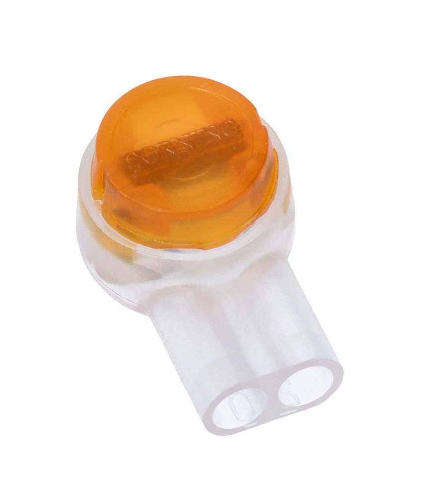 Corning, UY2 Butt Splice Connector, Orange, Insulated 26 AWG