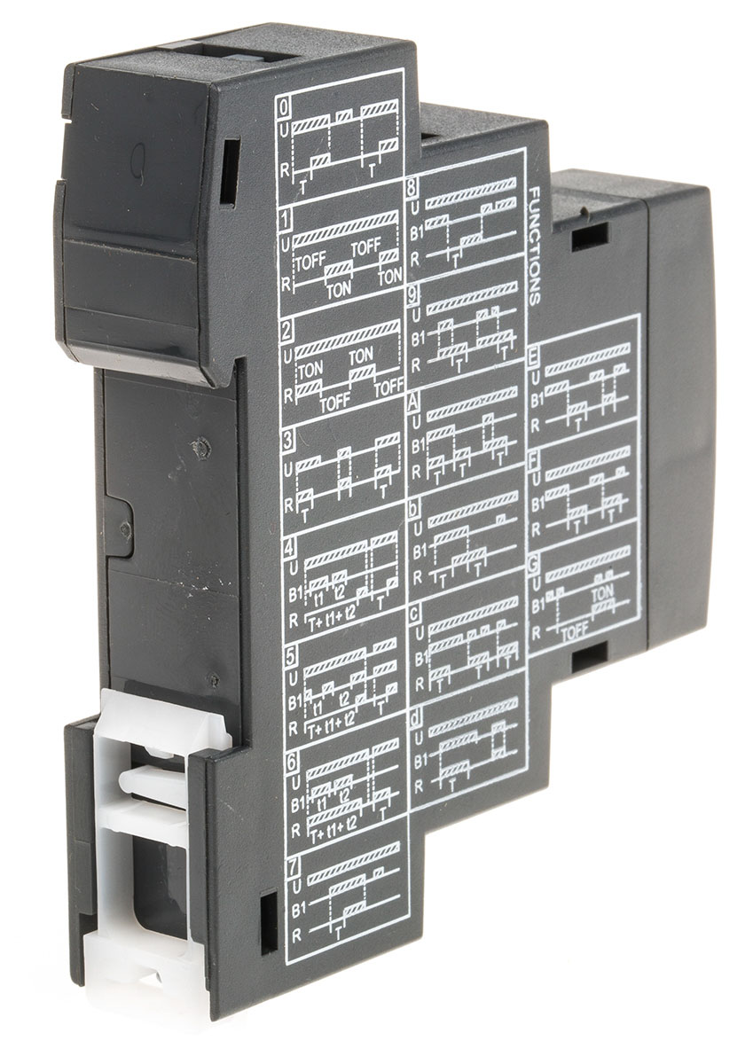 v0ddts1 GIC V0DDT Series DIN Rail Timer Relay, 1-Contact, 240 V dc 24V ac, 240 V ac, 0.1 s to 999 h, Multifunction-Function,