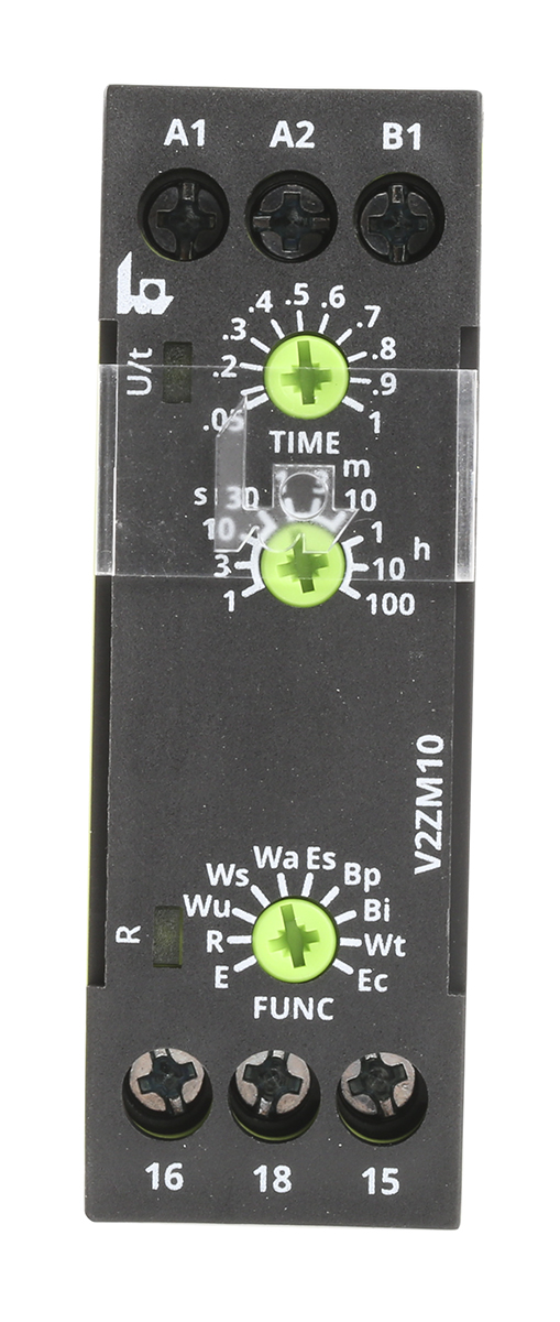 Tele V2ZM10 Series DIN Rail Timer Relay, 1-Contact, 240 V dc 12V ac, 240 V ac, Multifunction-Function, SPDT Switch