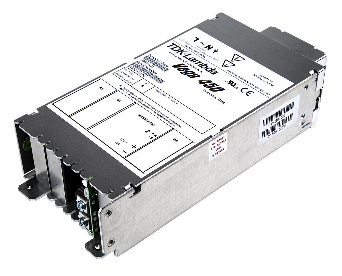 TDK-Lambda Switching Power Supply, V4FFS 12V40A 12V dc, 40A, 450 W, Input 90V ac to  330 V dc, 264V ac