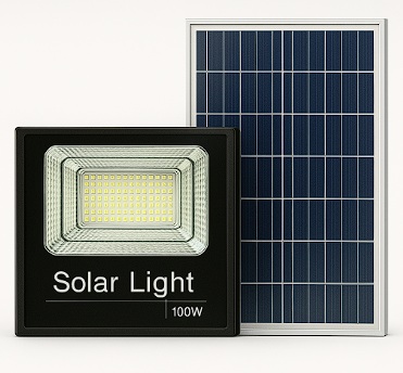 E-Pro Solar LED Floodlight 210 High Lumen 5730 LEDs 6V/15W Polycrystalline Panel