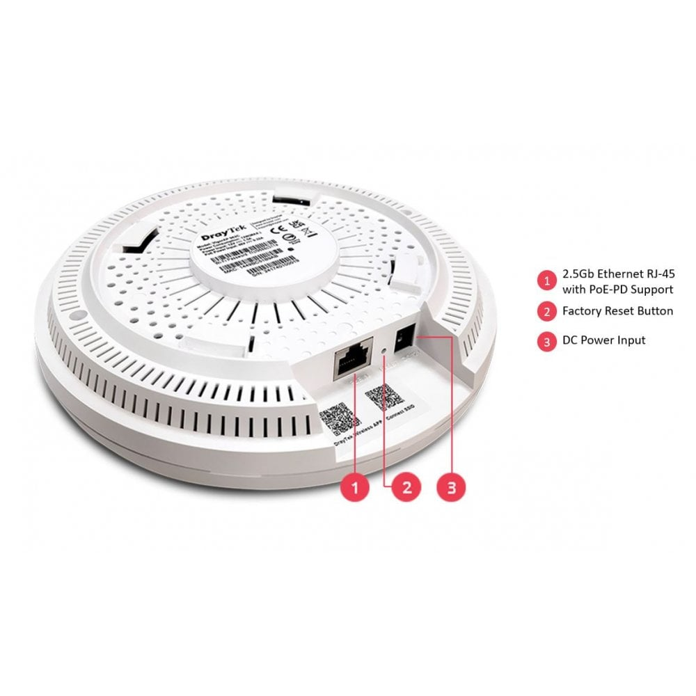 vap906-k Draytek 5 Port Wireless Access Point, IEEE 802.11, 2402Mbps