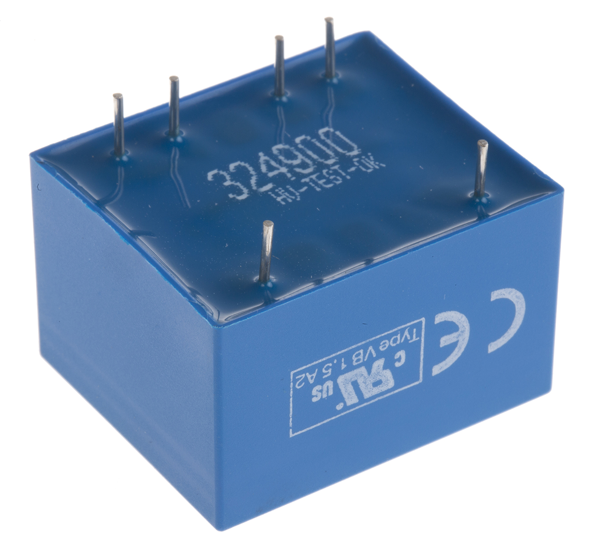 vb-15224 Block 2 x 24 V ac 2 Output Pin PCB Transformer, VDE 0570 Teil 2-1, UL 5085-1/-2, CSA 22.2 No.66, IEC 61558-2-1, DIN EN