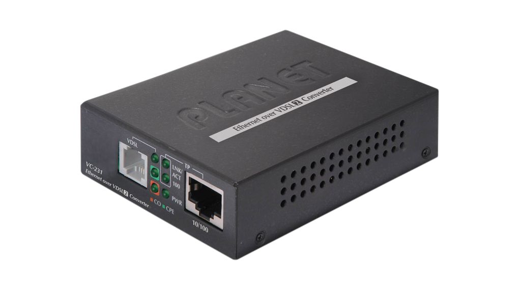 Planet RJ45 Ethernet Media Converter, 100Mbps, Full Duplex, Half Duplex 1.4 km