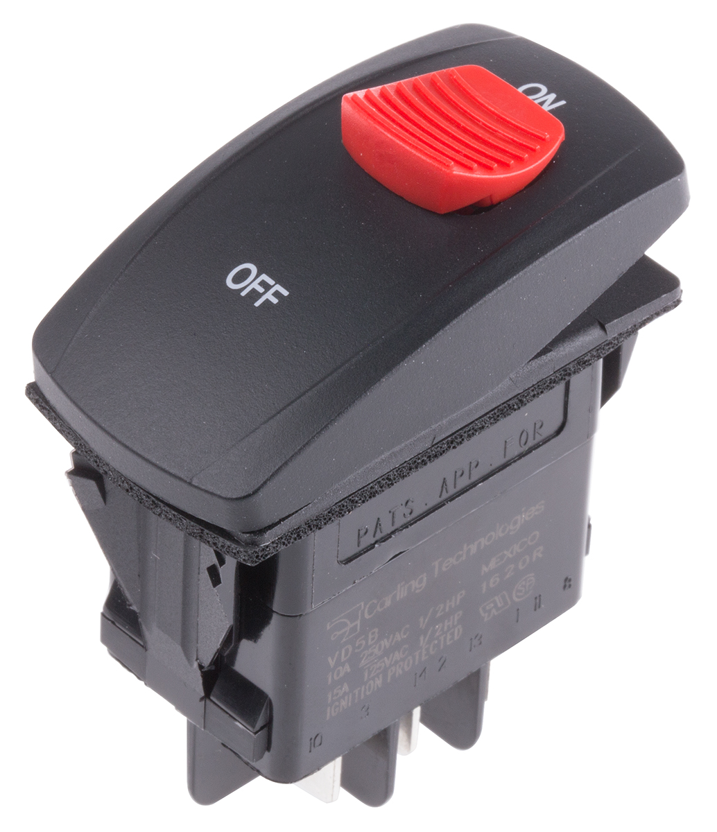 Carling Technologies DPDT, On-On On-None-On Rocker Switch Panel