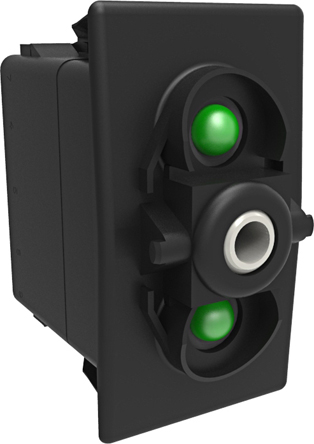 Carling Technologies Illuminated DPST, On-On On-None-On Rocker Switch Panel