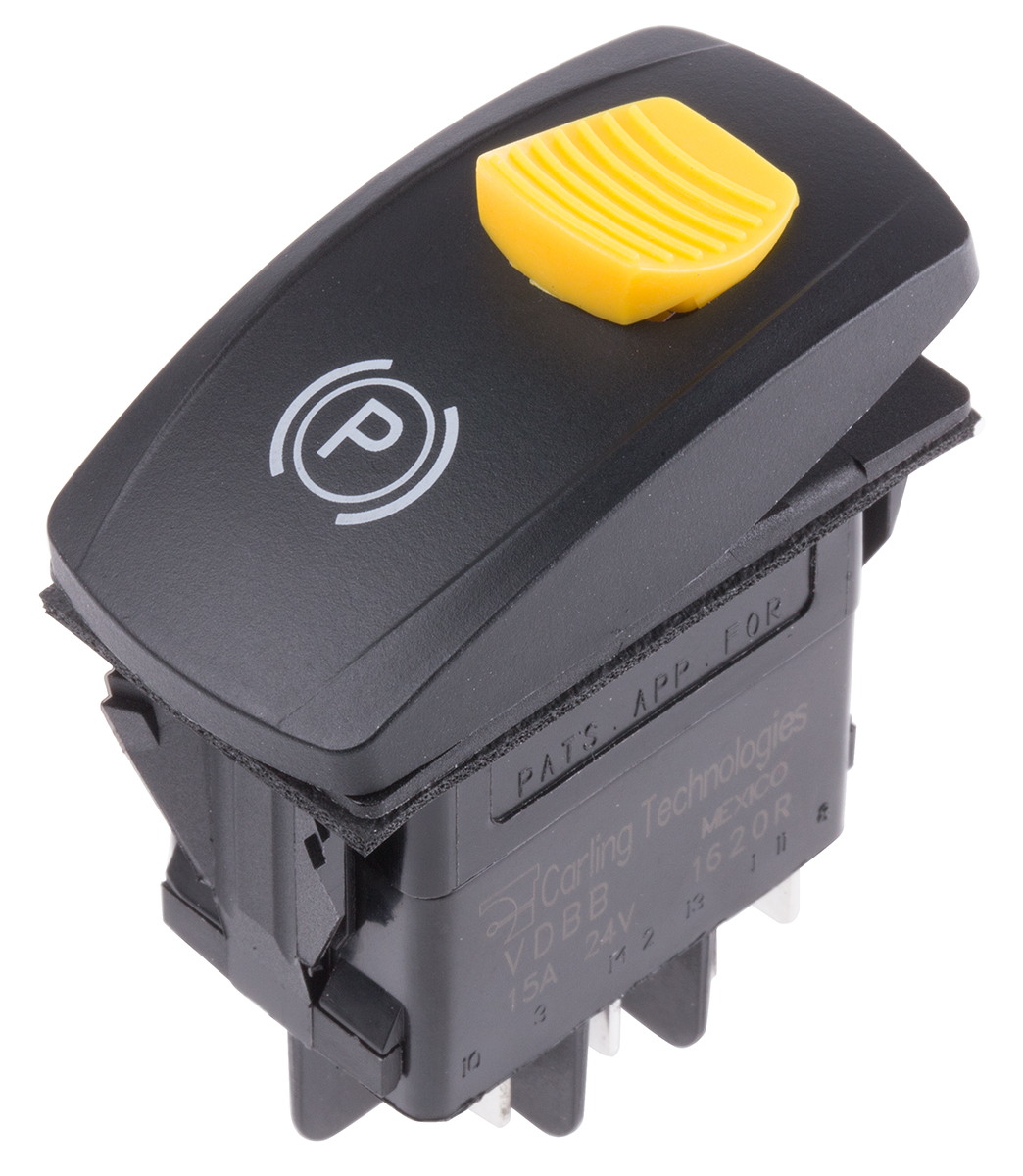 Carling Technologies Illuminated DPDT, On-On On-None-On Rocker Switch Panel