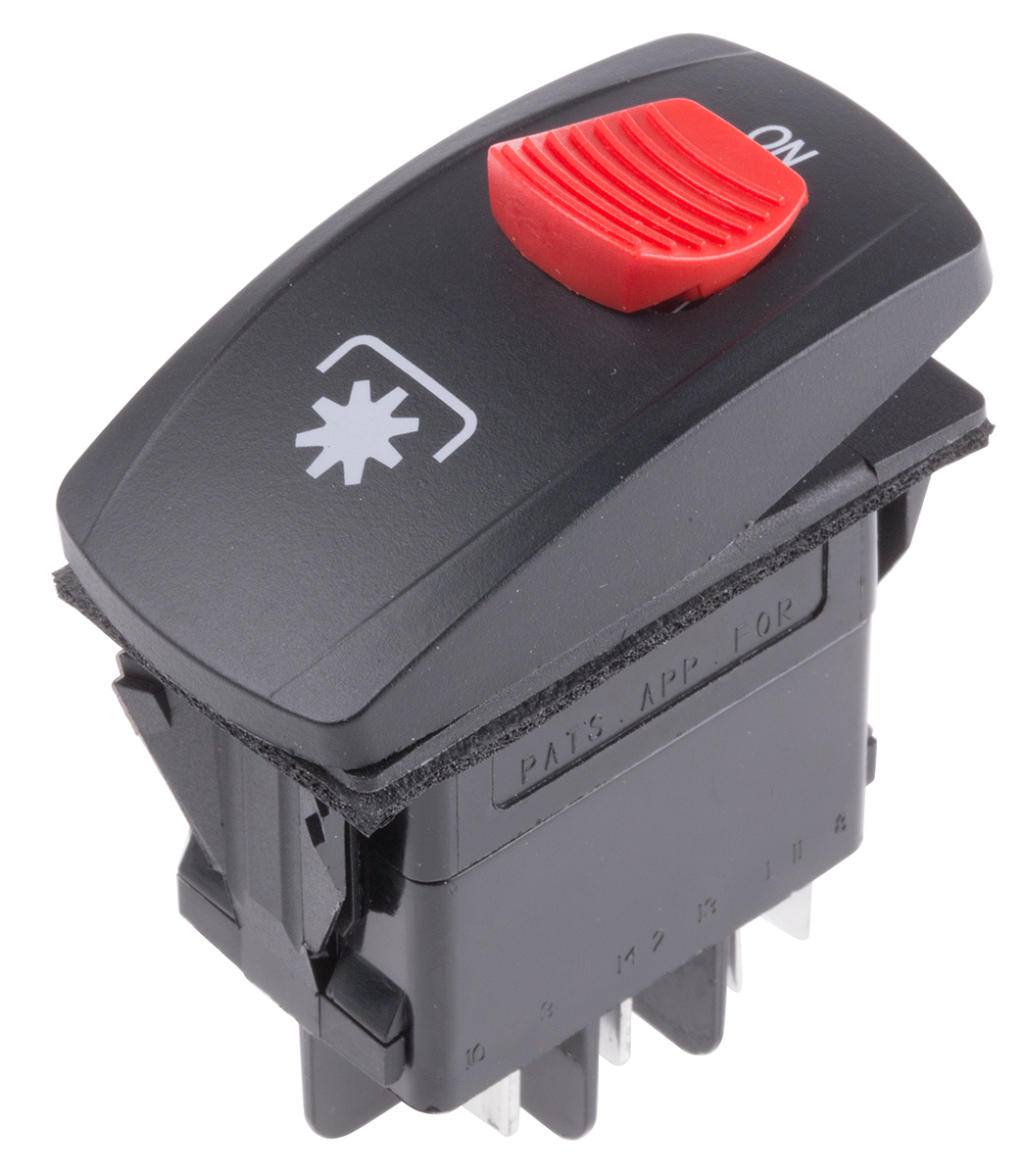 Carling Technologies Illuminated DPDT, On-On On-None-On Rocker Switch Panel