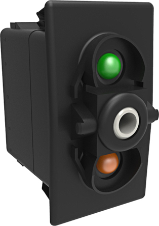 Carling Technologies Illuminated DPST, On-On On-None-On Rocker Switch Panel