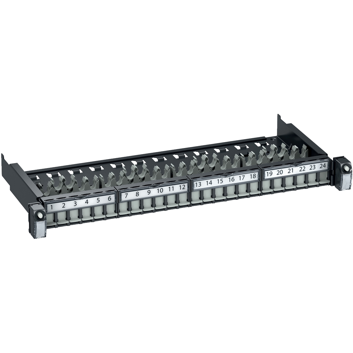 Schneider Electric Actassi Series Cat6 24 Port Patch Panel 1 U Dark Grey