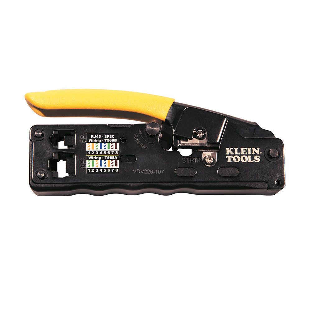 Klein Tools VDV226 28-22 AWG (0.08 - 0.34 mm²) Crimp Tool for RJ11 Connectors, RJ12 Connectors, RJ45 Connectors